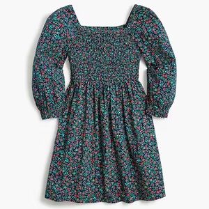 Girls Floral Smocked Dress